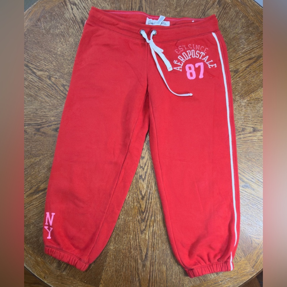 Aeropostale Red Athletic Jogger  with White Stripe